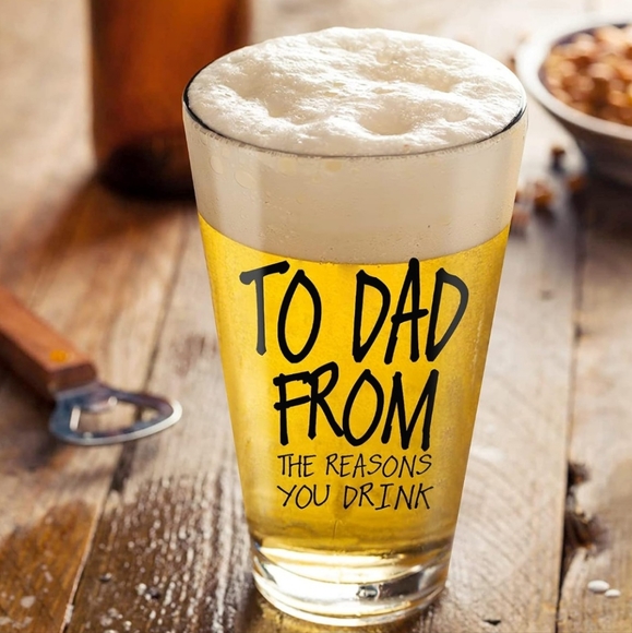 16 OZ Funny Beer Glass Gifts for Dad Men Grandpa Stepdad Father in Law Husband - Picture 4 of 6